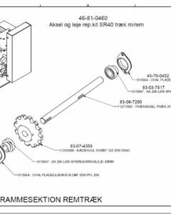 Shaft and bearing rep. kit drive section, belt SR40 M&M